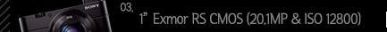 3.1%22 Exmor RS CMOS (20.1MP / ISO 12800)