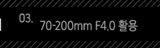 3. 70-200mm F4.0 활용